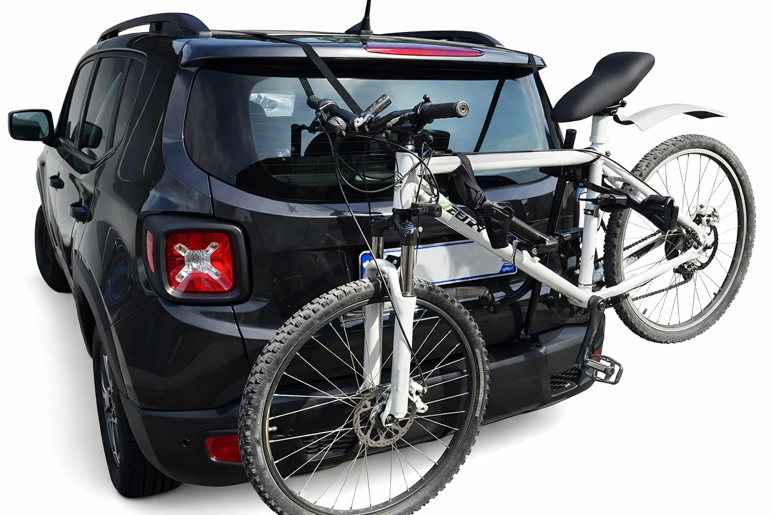 Susy Shop Porte-vélos arrière universel pour voiture, capacité 3 vélos, 40 kg, pliable, acier avec bandes en nylon et crochets