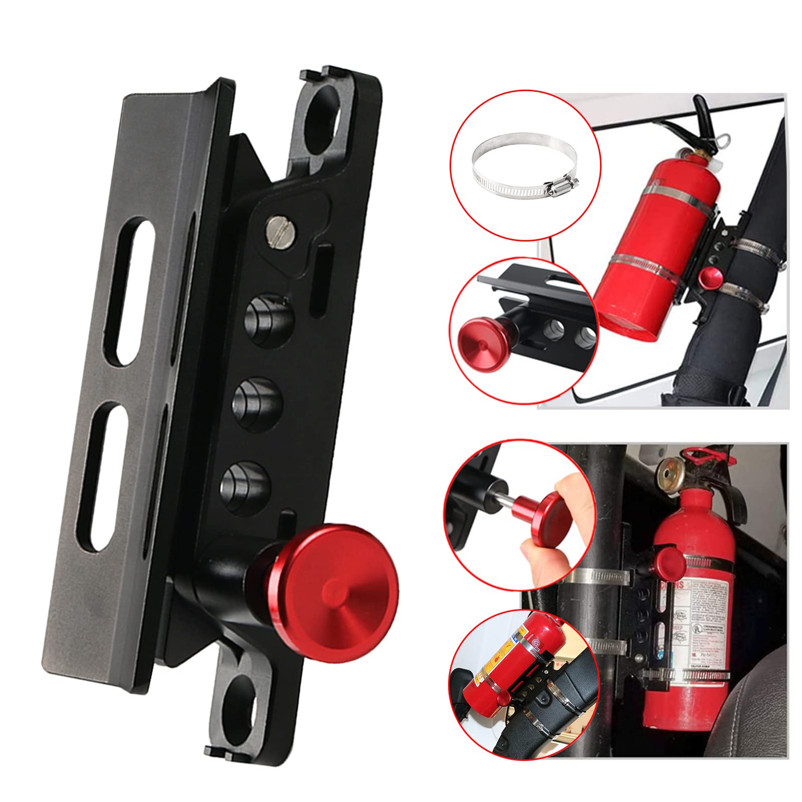 Buy Auto Aluminum Roll Bar Fire Extinguisher Mount Holder Bracket For