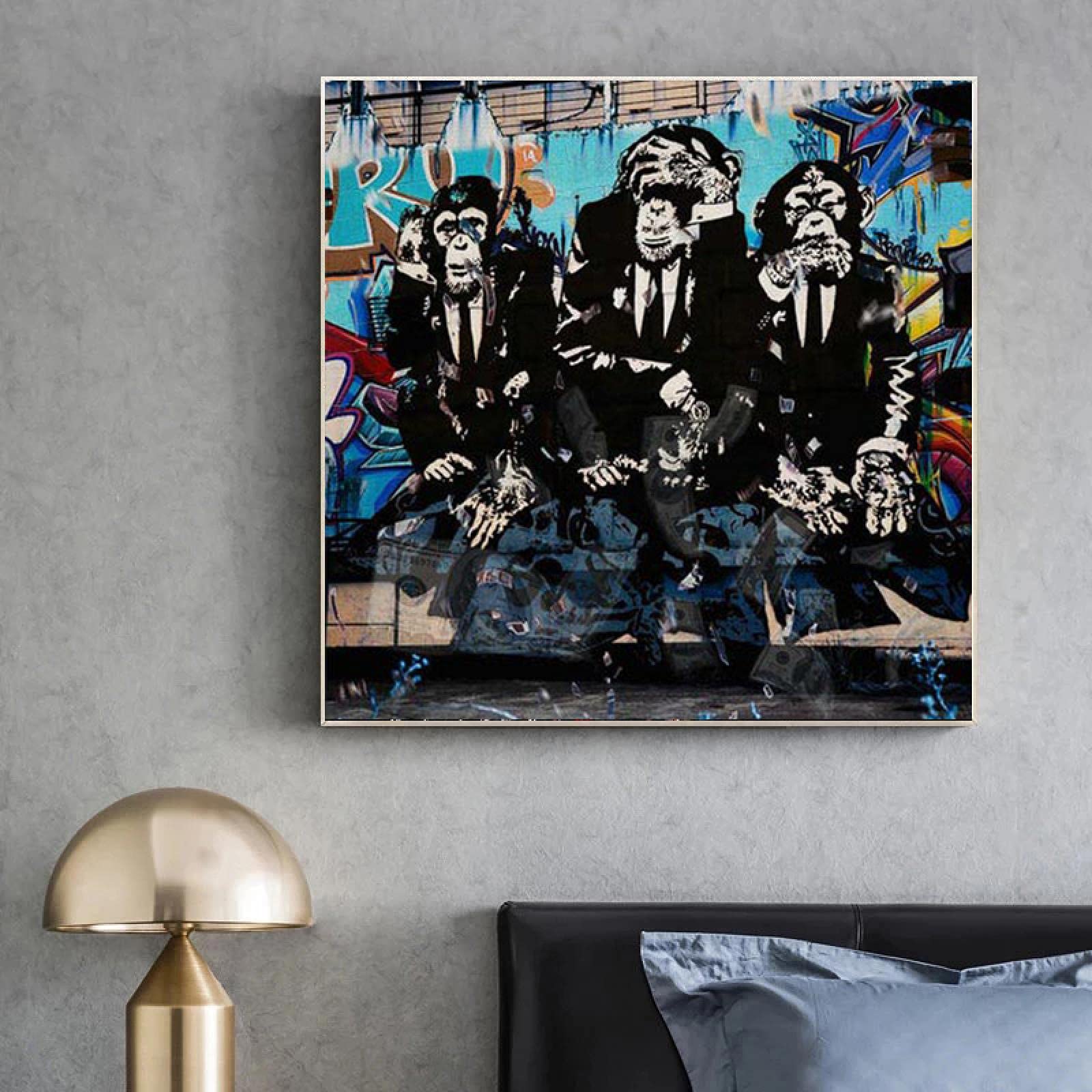 Amazon.co.jp: バンクシーストリートグラフィティアートキャンバス絵画