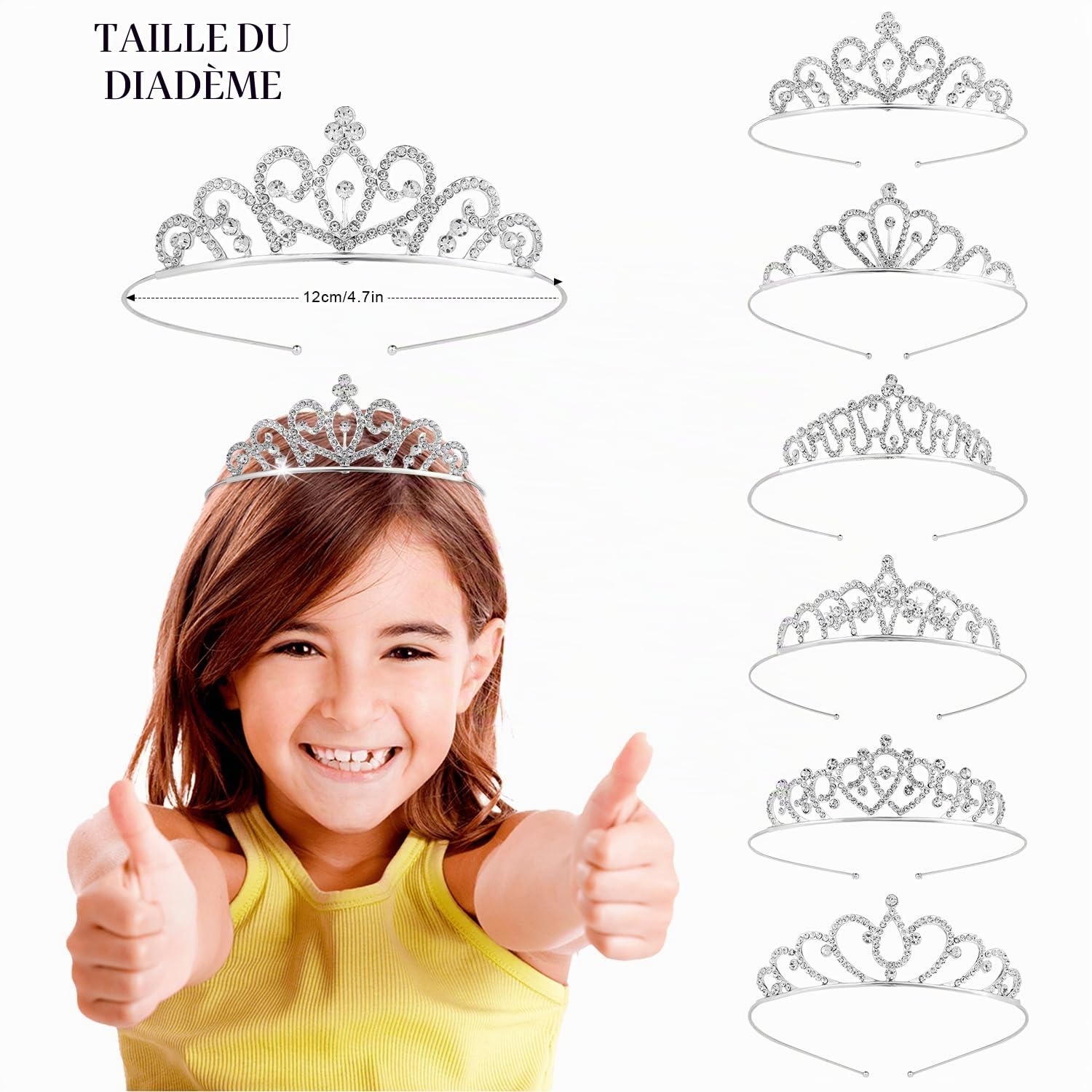 LUTER 6pcs Couronne Rose Princesse, Diadème Cristal Diadème en Cristal pour Femmes Diadèmes de Princesse pour les Filles Anniversaire Fête Mariage Bal Pageant