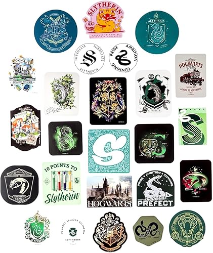 Miniatura 9 de Conquest Journals Harry Potter Slytherin - Paquete de calcomanías variadas, 120 calcomanías únicas incluyendo 10 hologramas, licencia oficial,