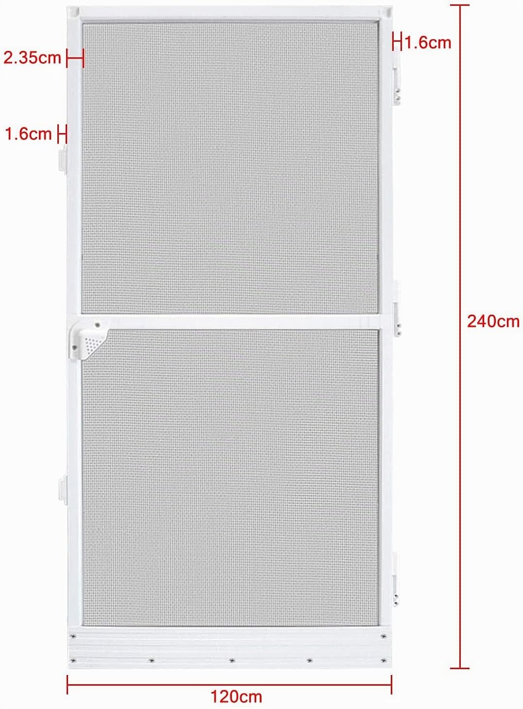 NAIZY Mosquitera para puerta de aluminio, para puerta hasta máx. 120 x 240 cm, color blanco