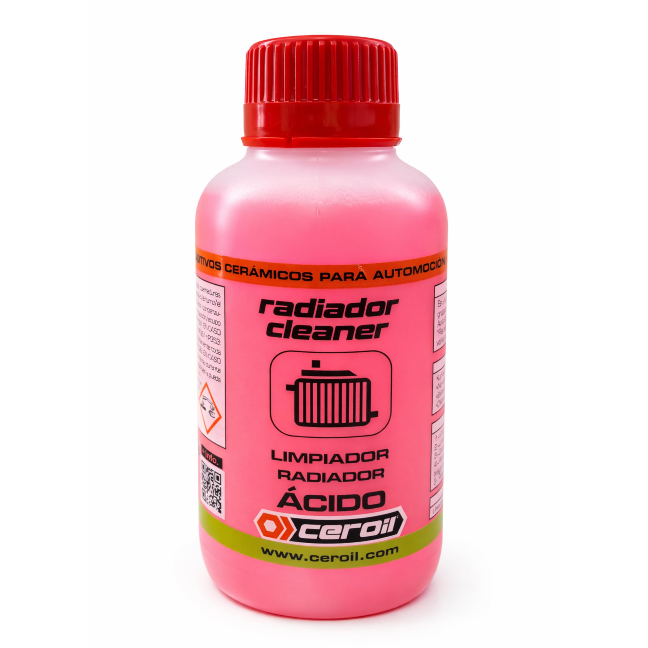 Radiador Cleaner Ácido 500ml – Limpiador Sistema de Refrigeración, Elimina Óxido, Cal y Grasa – Apto para Aluminio y Cobre – para Coches, Camiones, Náutica y Maquinaria