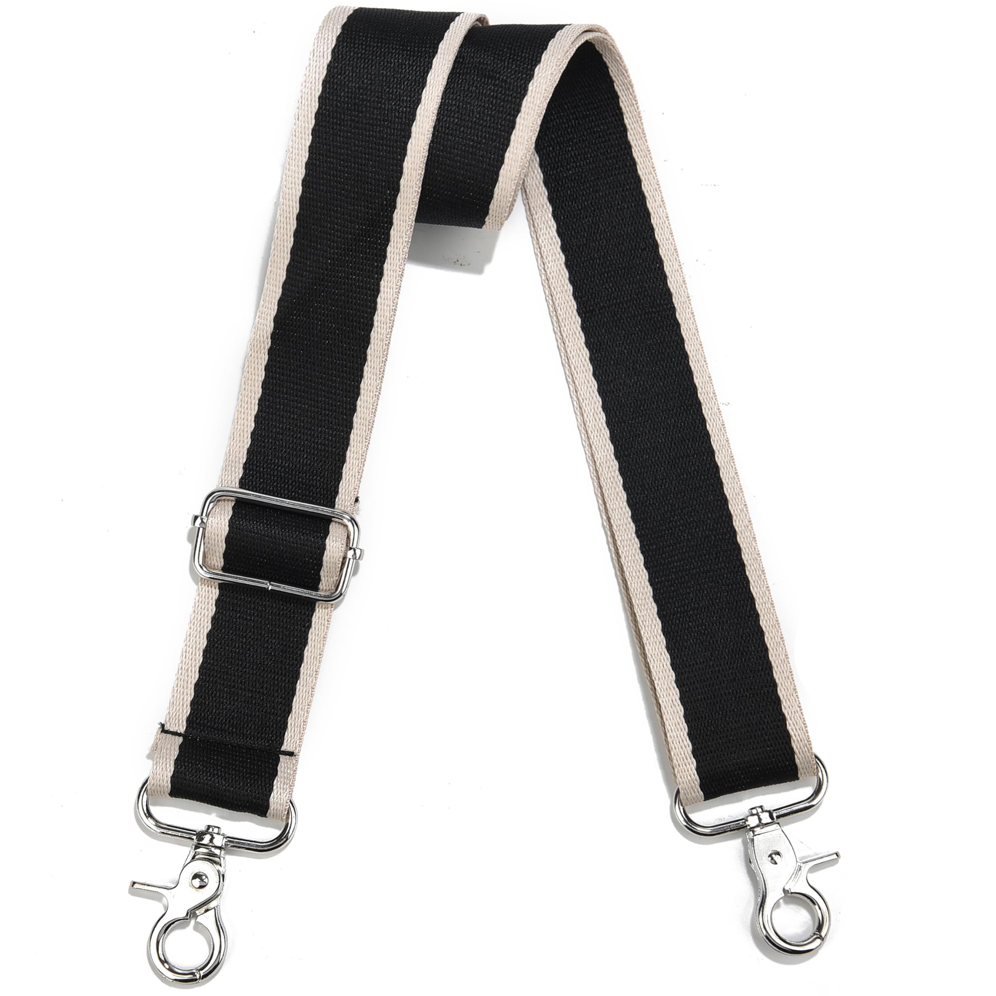 Wide Purse Strap Adjustable Replacement Crossbody Bag Strap Silver Hardware Shoulder Straps