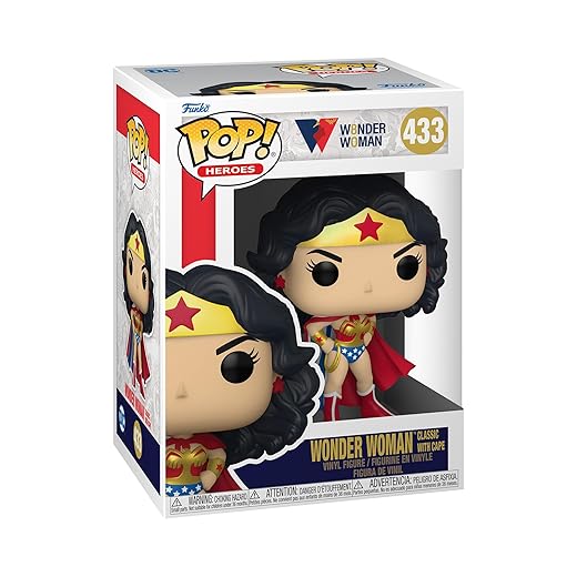Funko Pop Heroes: Wonder Woman 80Th - Wonder Woman (Classic With Cape), Multicolor, Standard, (55008)