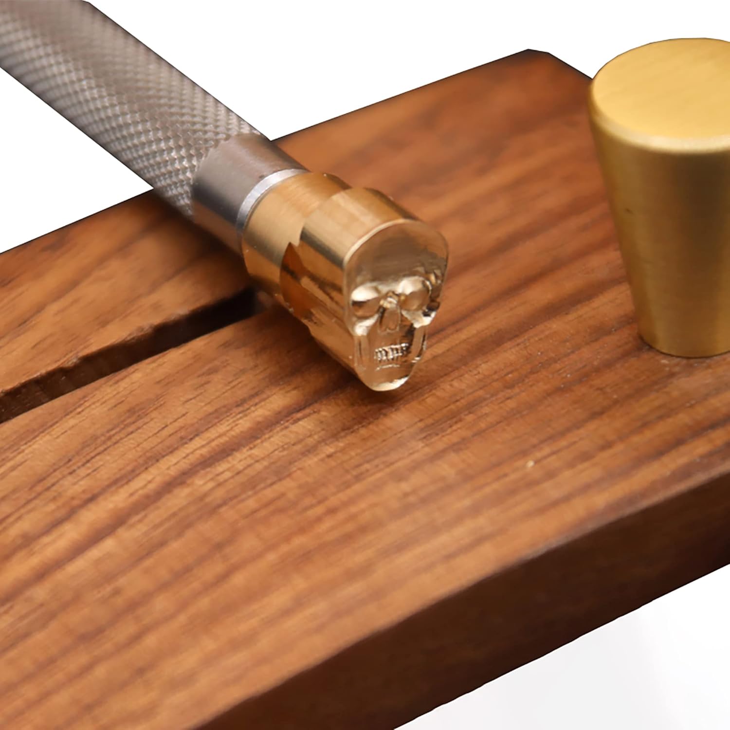 RUIQIN Leather Stamps, Skull Pattern Leather Stamping Tools, Professional Leather Carving Tools, Leather Crafting Tools for Leather Working and Leathercraft (KCBP-10)