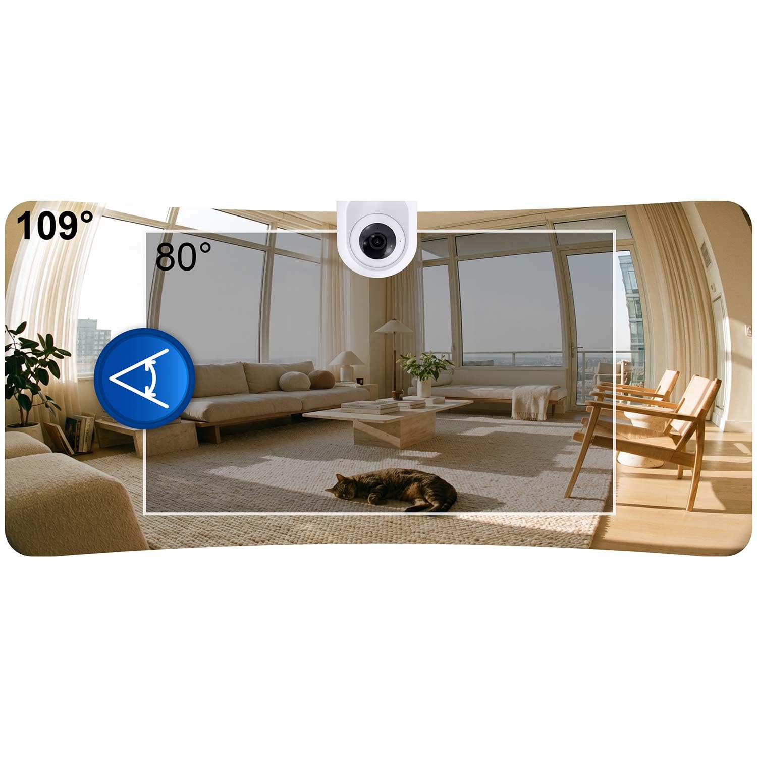 Berdsen Vigilabebés con cámara WiFi IP de 5 MP Tuya - ángulo de visión de 109°, orientable 355°/60° - Modo Nocturno, detección de Movimiento, Audio bidireccional, microSD