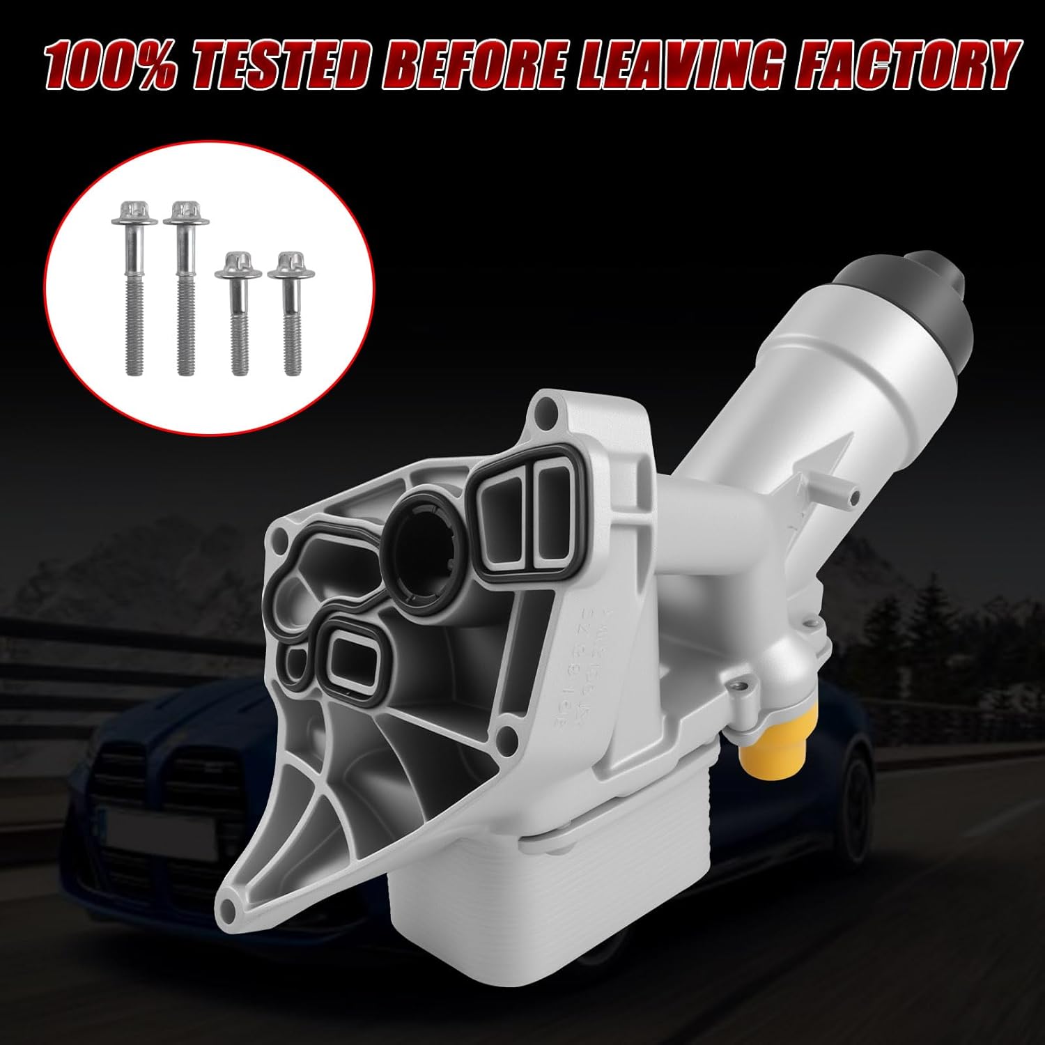 11428596283 Upgrade Aluminium Engine Oil Cooler Filter Housing With Gasket Assembly Compatible With BMW Vehicle 2017-2022 230i 320i 330e 330i GT 430i 530e 530i 740e X3 X4 xDrive