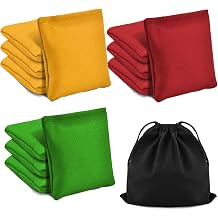 TINDTOP Bean Bags for Tossing3.9 * 3.9inch, 100g/3.5oz, 12 Pack Cornhole Outdoor Toss Gaming Colorful Canvas Bean Bags Carnival Beanbags Throwing Games for Kids Halloween Games