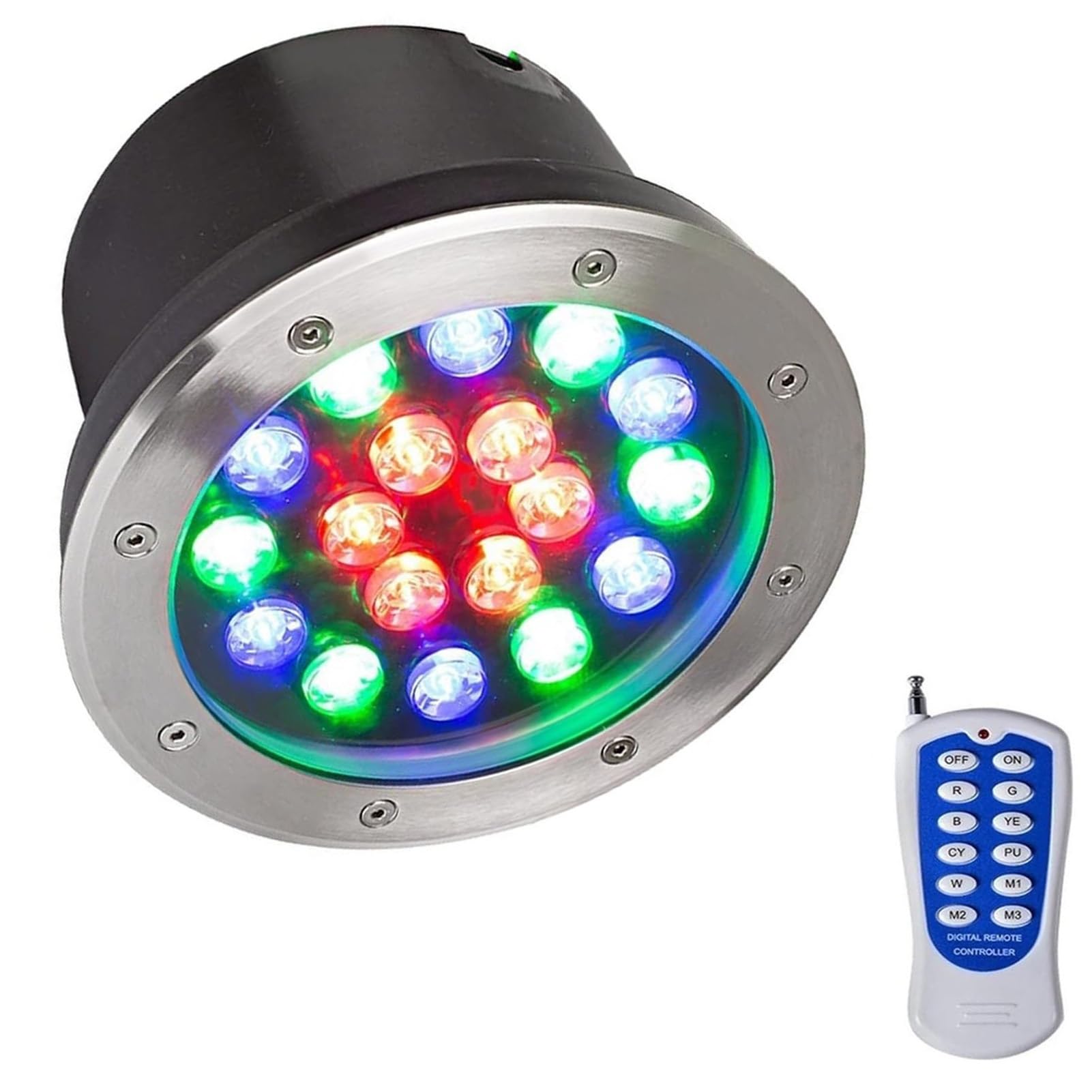 Luces De Paisaje Submarino - Foco LED Piscina, Foco Sumergible IP68, Foco Sumergible LED Con Cambio De Color RGB, Para Jardín, Focos De Piscina, Con Mando A Distancia ( Color : 24V , Size : 24w )