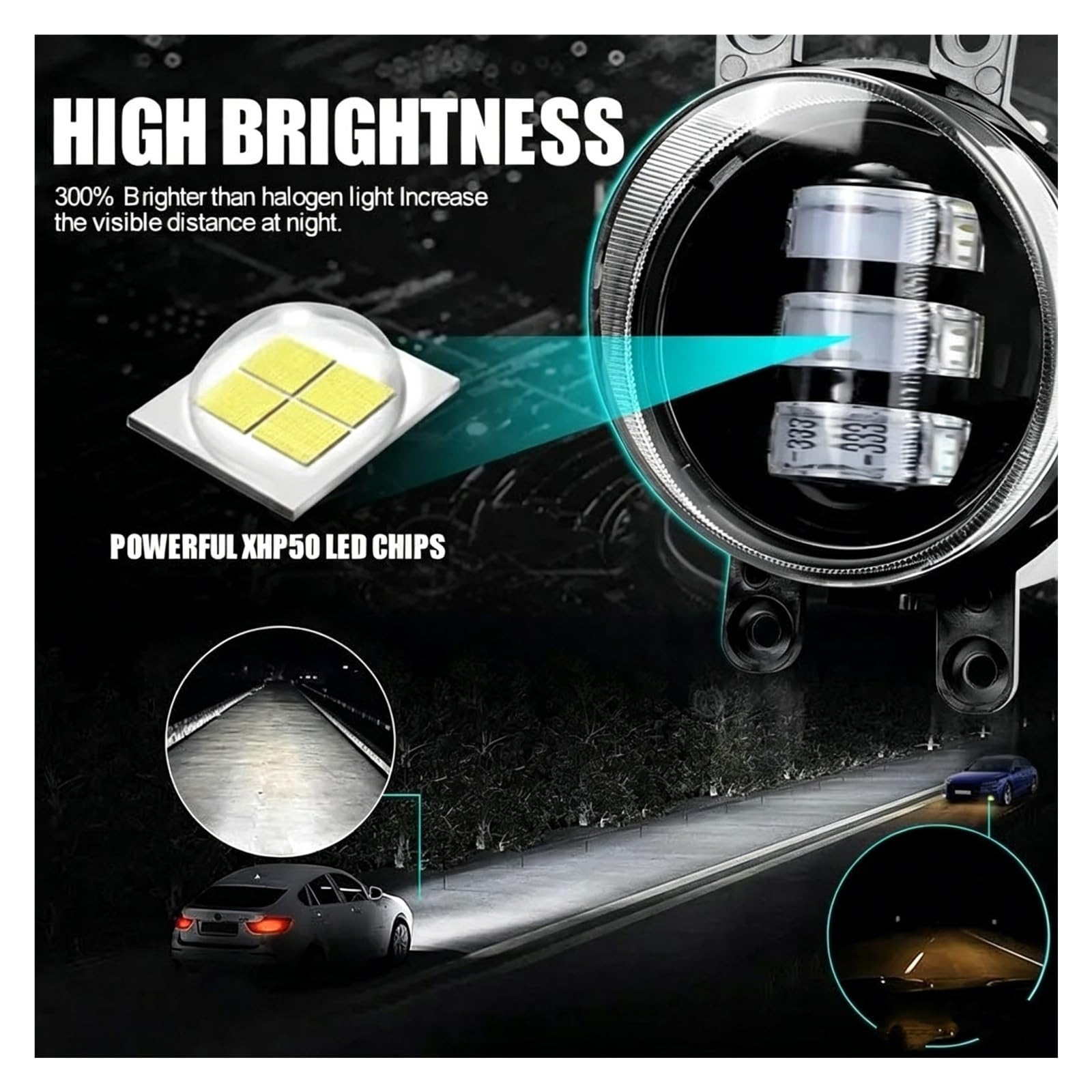 Inundacion spot Para Lexus Para GS350 GS450h GS460 2013-2015 Luces Antiniebla LED De 3,5 Pulgadas Lámparas Conducción Lentes H11(2PCS No DRL)
