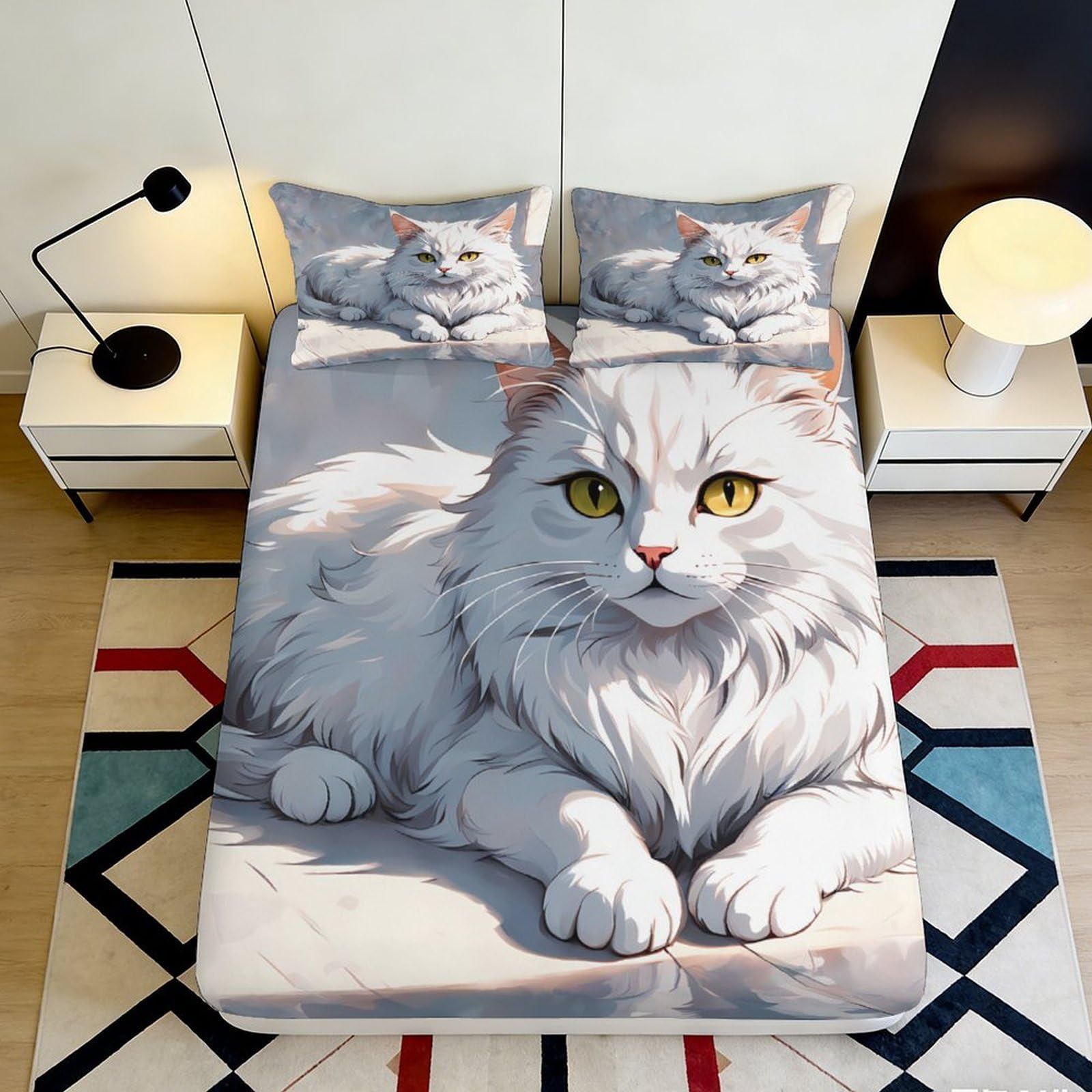 3D Printed Patchwork Vintage Grid Fitted Sheet Microfiber Easy Care Anti-Slip Floral Mattress Cover for Bedroom Guest Room 90x200x25cm