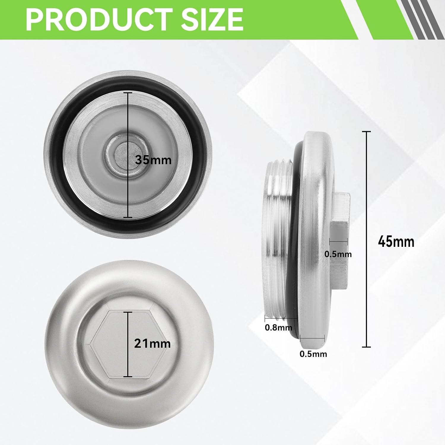 JERBOR Oil Drain Plug with O-Ring Fit for Hisun UTV ATV 250 450 500 550 700 750 800 1000, for Massimo, for Bennche, for Cub Cadet
