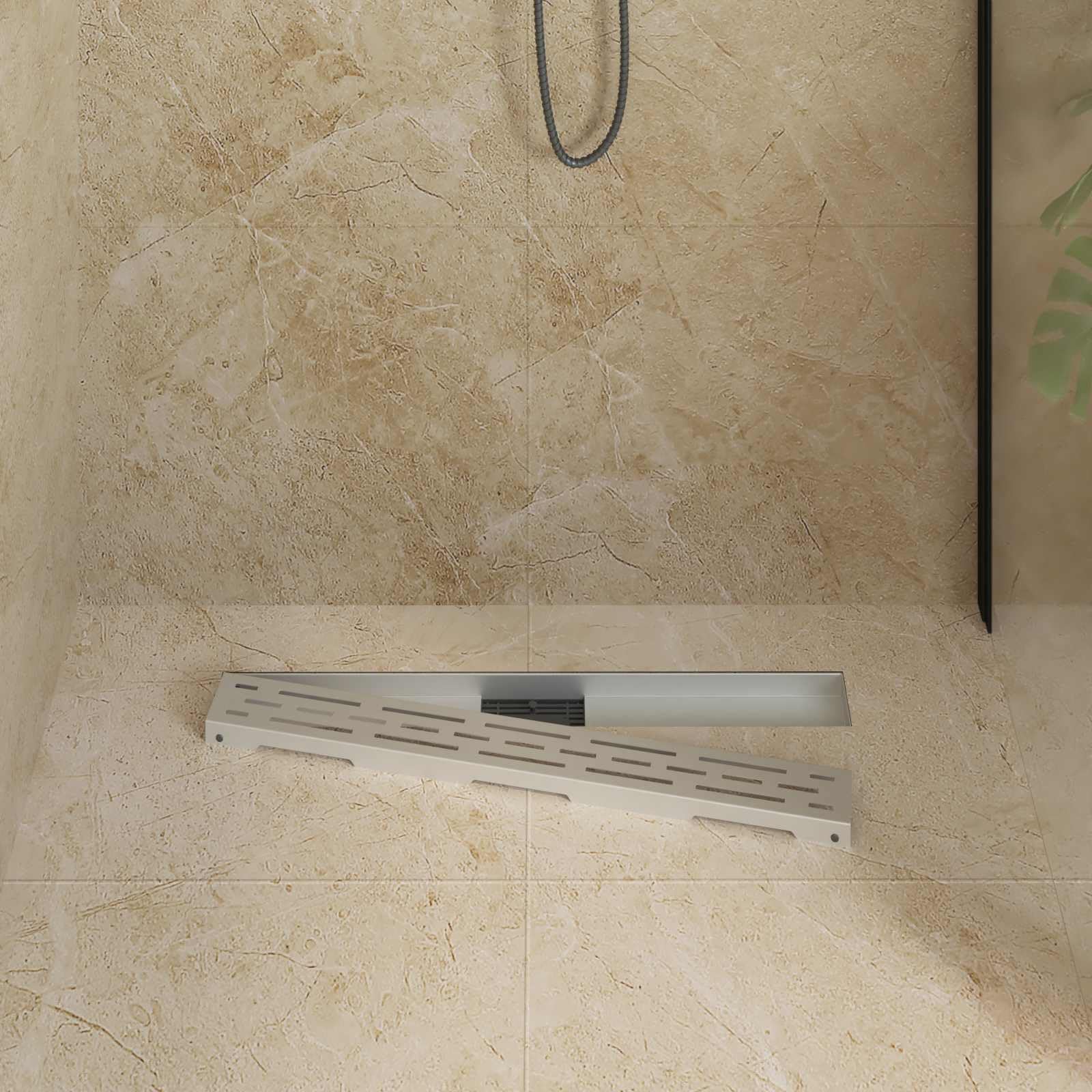 Drenaggio Doccia con Design a Striscia Argento 80 cm, Articoli di ferramenta,Prodotti Idraulici,Ferramenta per la Riparazione di impianti Idraulici,Articoli per idraulica, 3.053kg-42015958