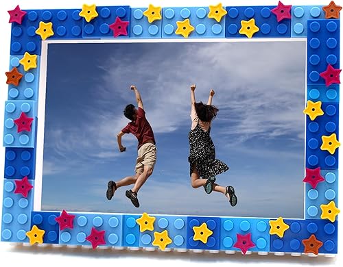 NIETEIN Marco de fotos de dinosaurio lindo para niños, divertido bloque de construcción para niños, kit de creación de marcos de fotos para