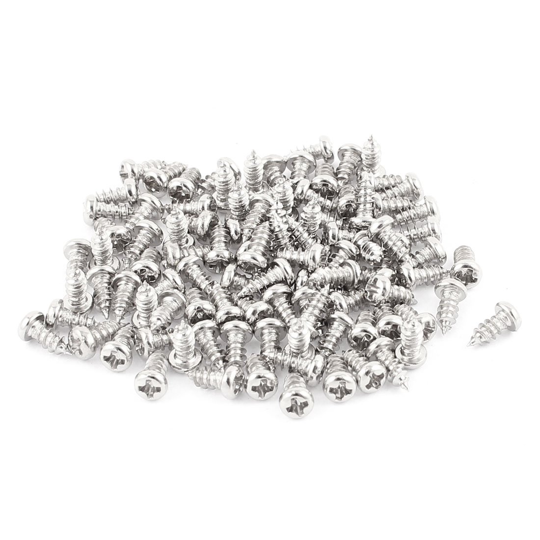 uxcell 100 Pcs M2.5x6mm Stainless Steel Phillips Round Head Self Tapping Screws Bolts