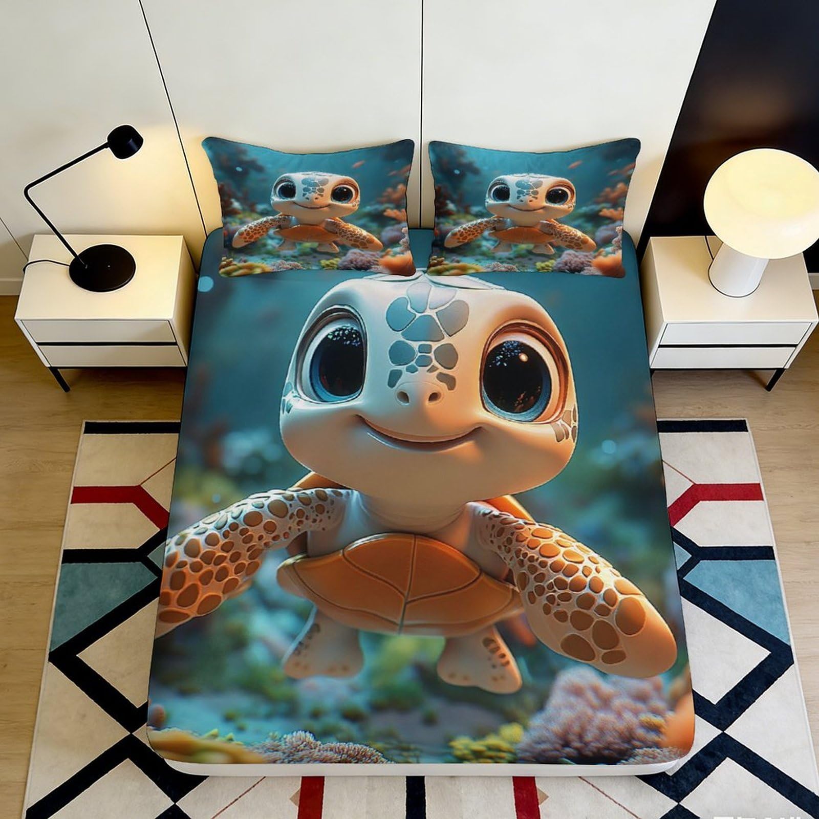 3D Printed Saxophone Music Fitted Sheet Microfiber Deep Pocket Bedroom Non-Slip Musical Mattress Fitted Cover Full Wrap Washable 140x200x25cm