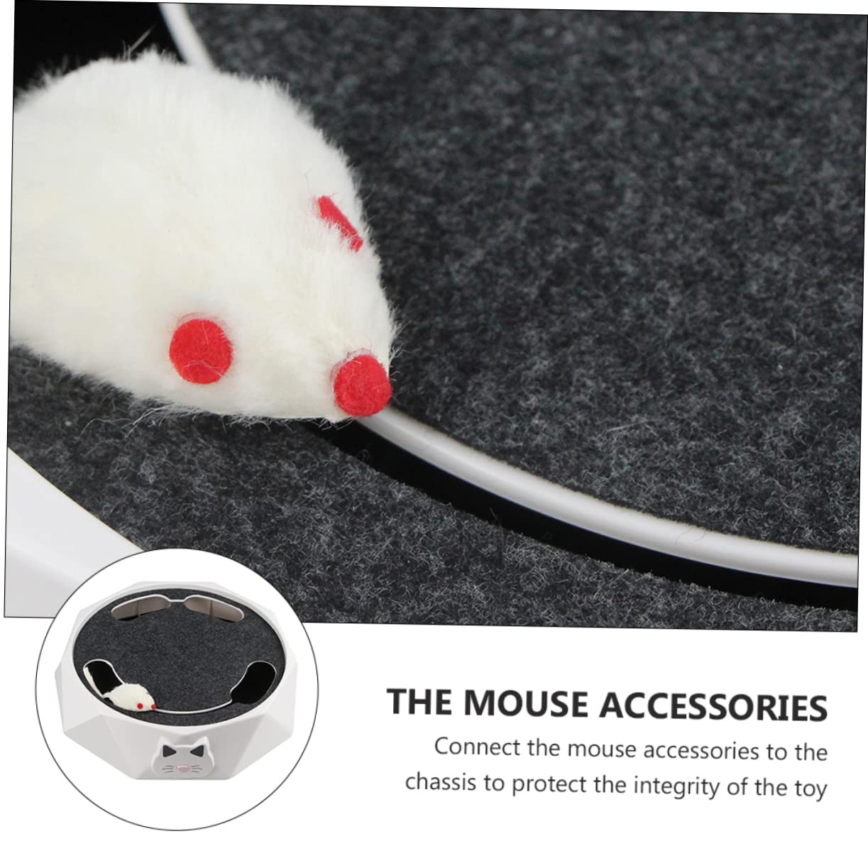 Happyyami Jouet Interactif Automatique pour Chat, Souris Électrique en Abs, 3 Piles AA, Simulation de Chasse, Usage Intérieur, Blanc