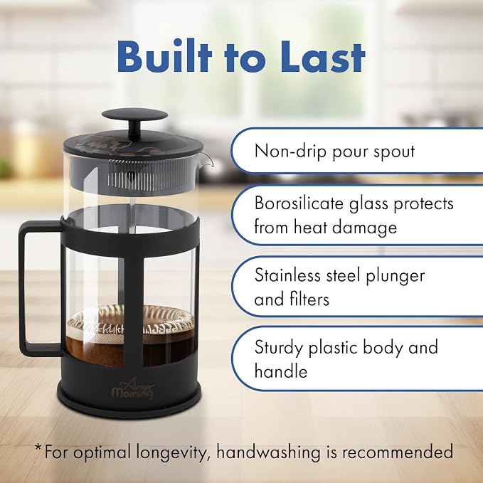 Any Morning FY04 Kahve ve Bitki Çayı için French Press, 800 ML