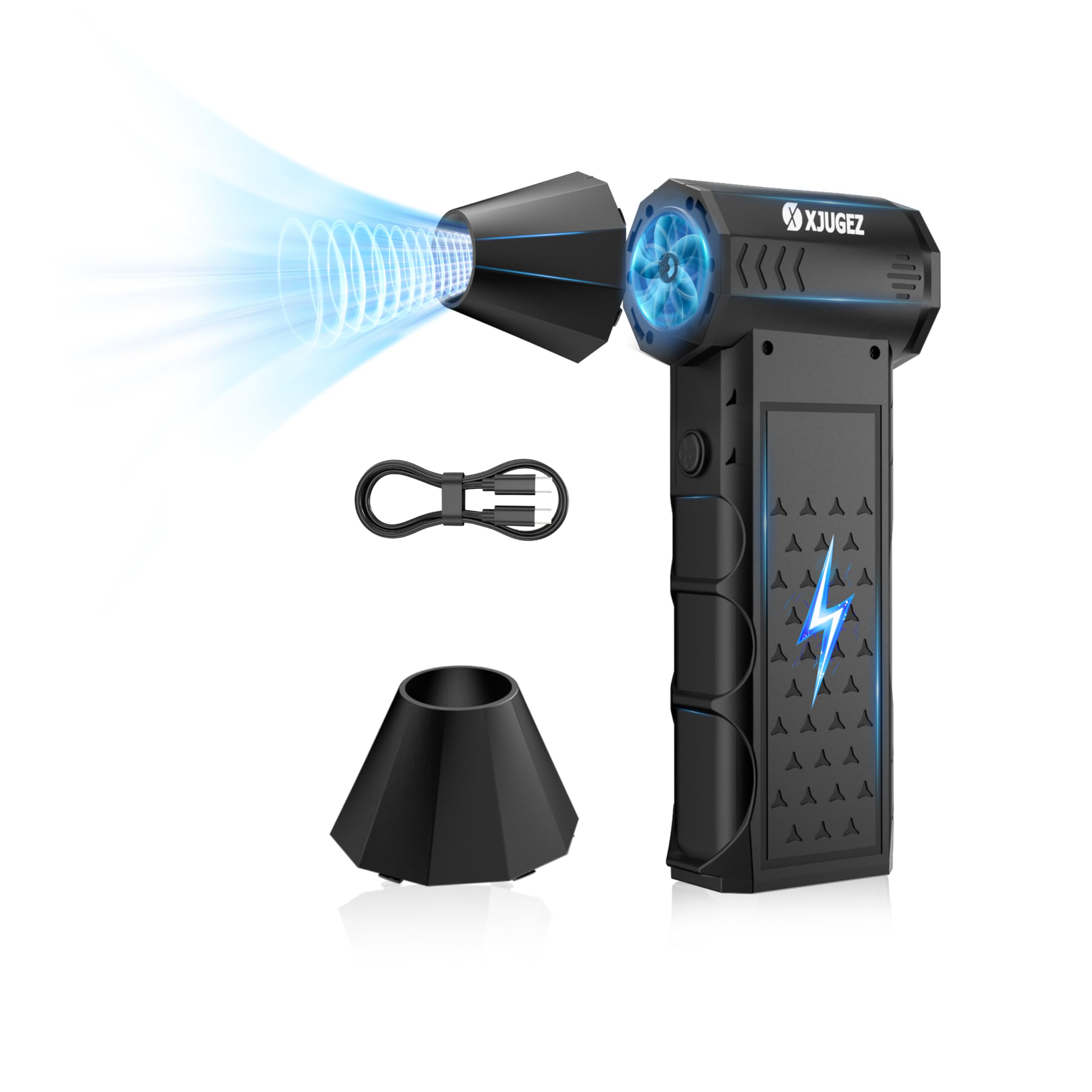 Luchtblazer, 130.000 tpm, mini-stofzuiger voor auto, pc, 4 instelbare