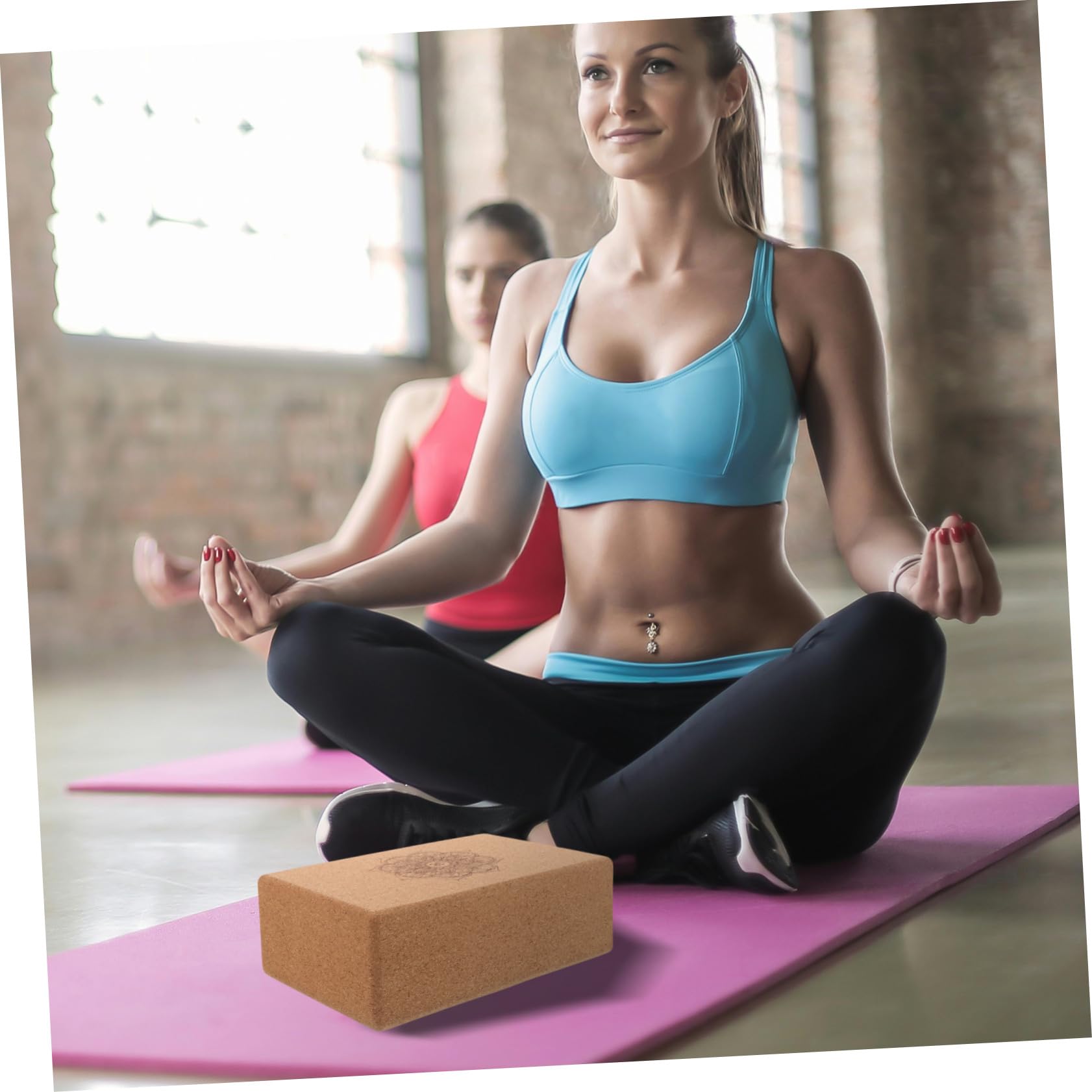 Kork Yoga Block für Dehnung, Entspannung und Training mit Mandala