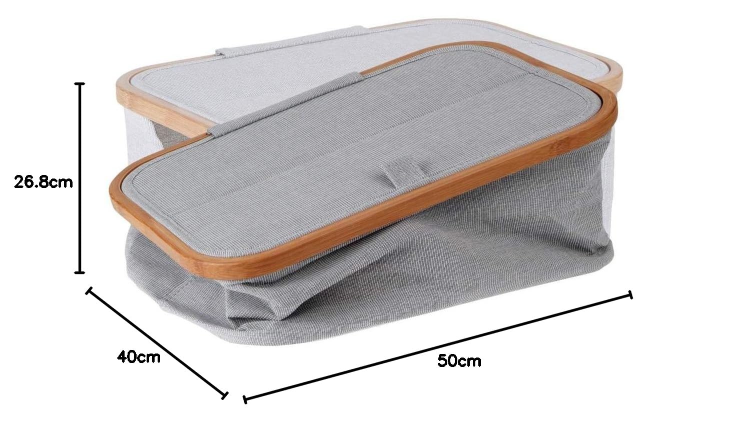 Prym Foldable Sewing Basket, Grey, 38 x 26 x 16 cm
