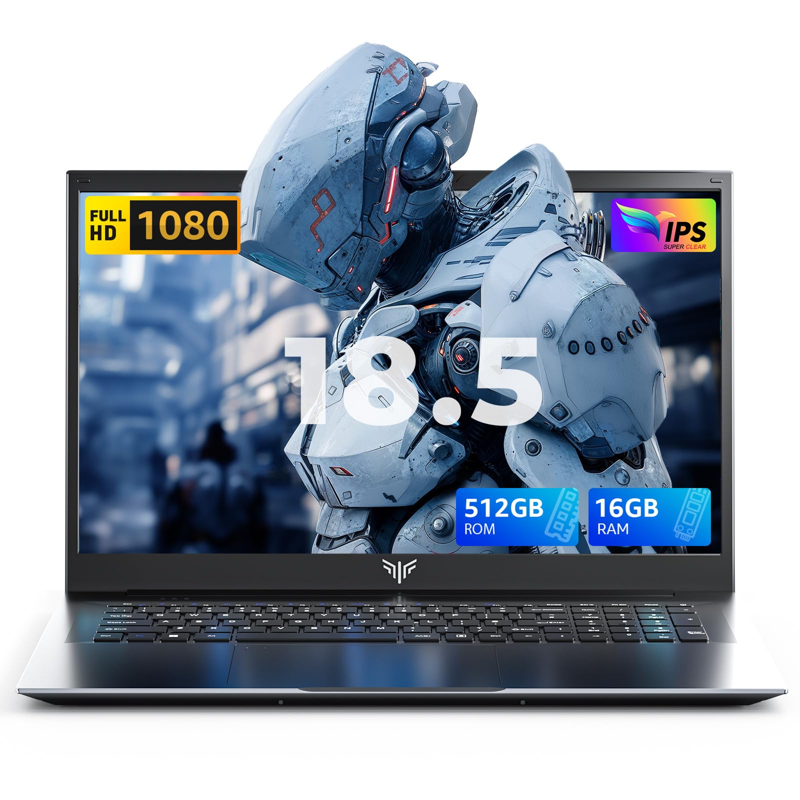 Laptop with 8000 mAh Battery,18.5 Inch IPS Display,Intel N150 Quad-Core Processor Up to 3.6GHz,16GB DDR4 RAM 512GB SSD, WiFi 5,Type-C,Windows 11 Laptops for Business Office Student