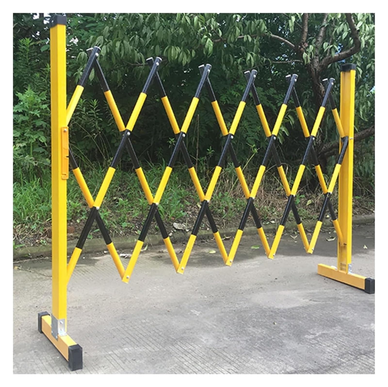 Barrière de sécurité rétractable noire 119x200cm pliable pour allée