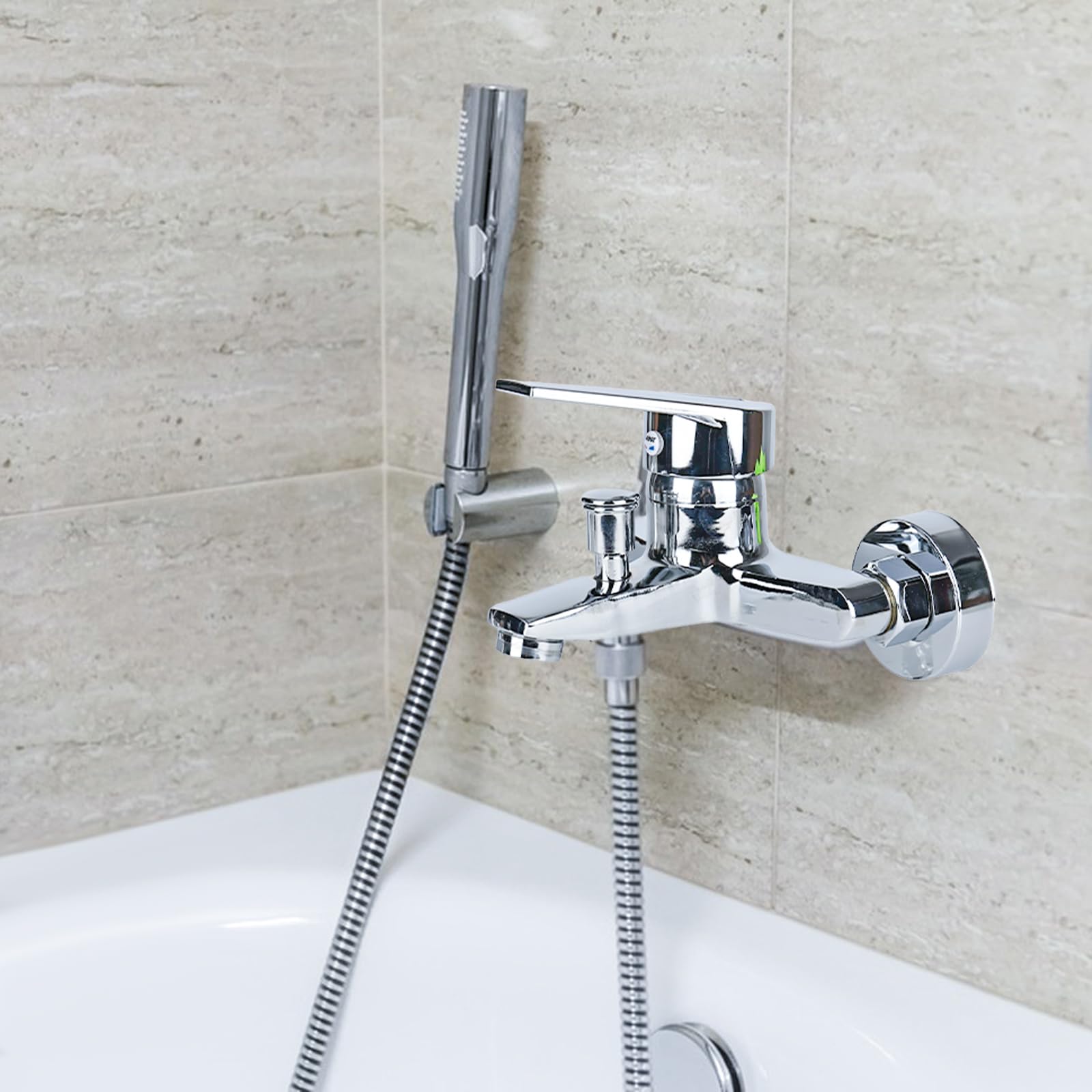 Grifo monomando para bañera, monomando, montaje en pared, grifo de ducha, grifo mezclador para bañera, salida de ducha de 1/2 pulgadas, cromado