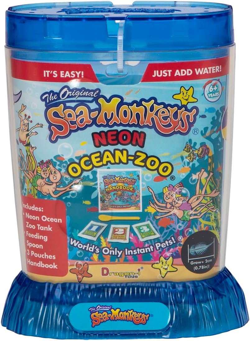 Sea-Monkeys® Ocean Zoo Neon - World's Only Instant Pets® - Assorted Colors - Ages 6+ (Pack of 1)