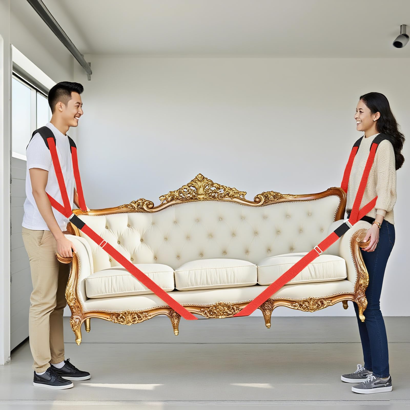 TRIWONDER Sangle de Déménagement 2 Personnes Sangles de Levage Supportant 400 kg pour Transport Meuble Appareils Électroménager