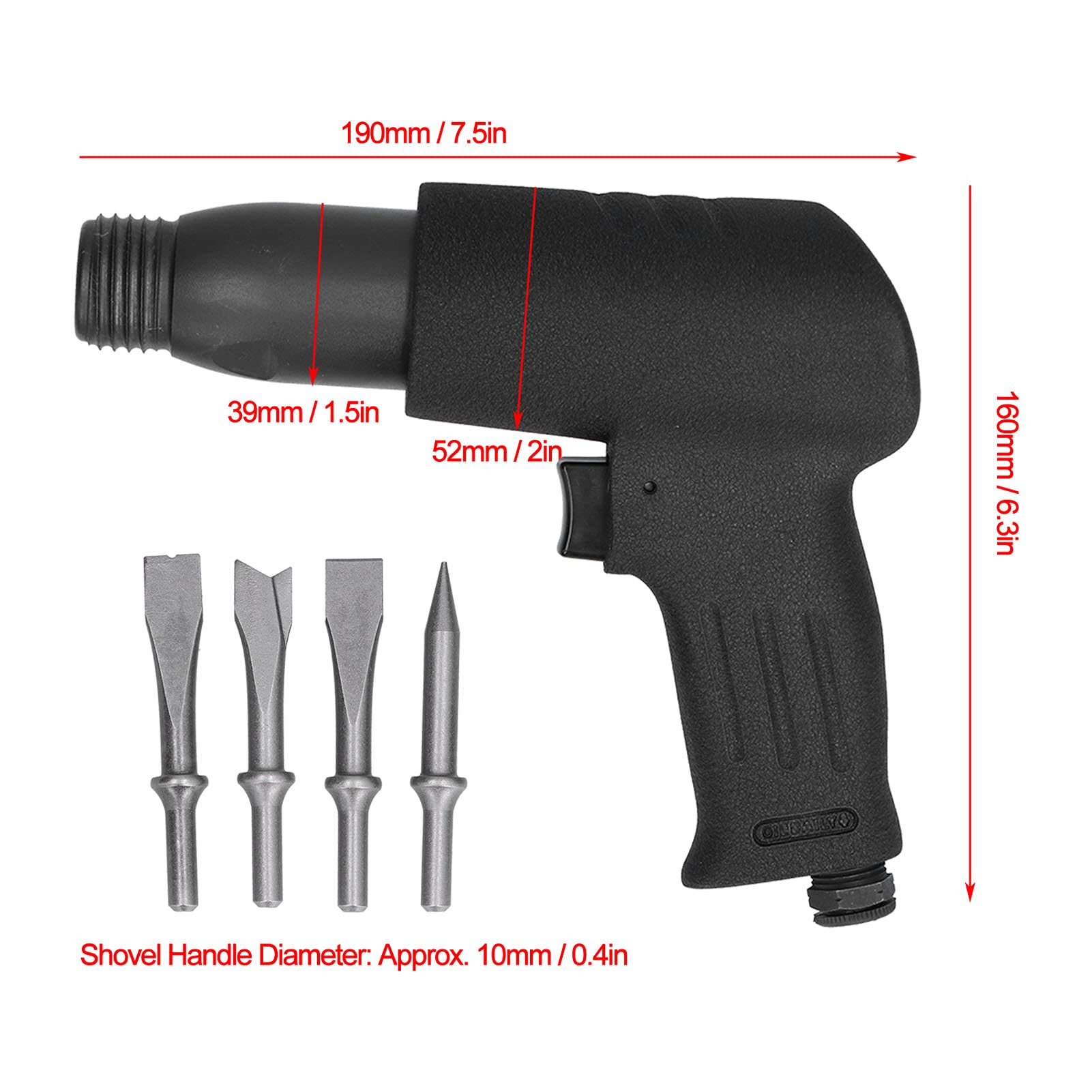 TOPINCN Pneumatic Impact Air Shovel, Scalpello Ad Aria Compressa per (EU