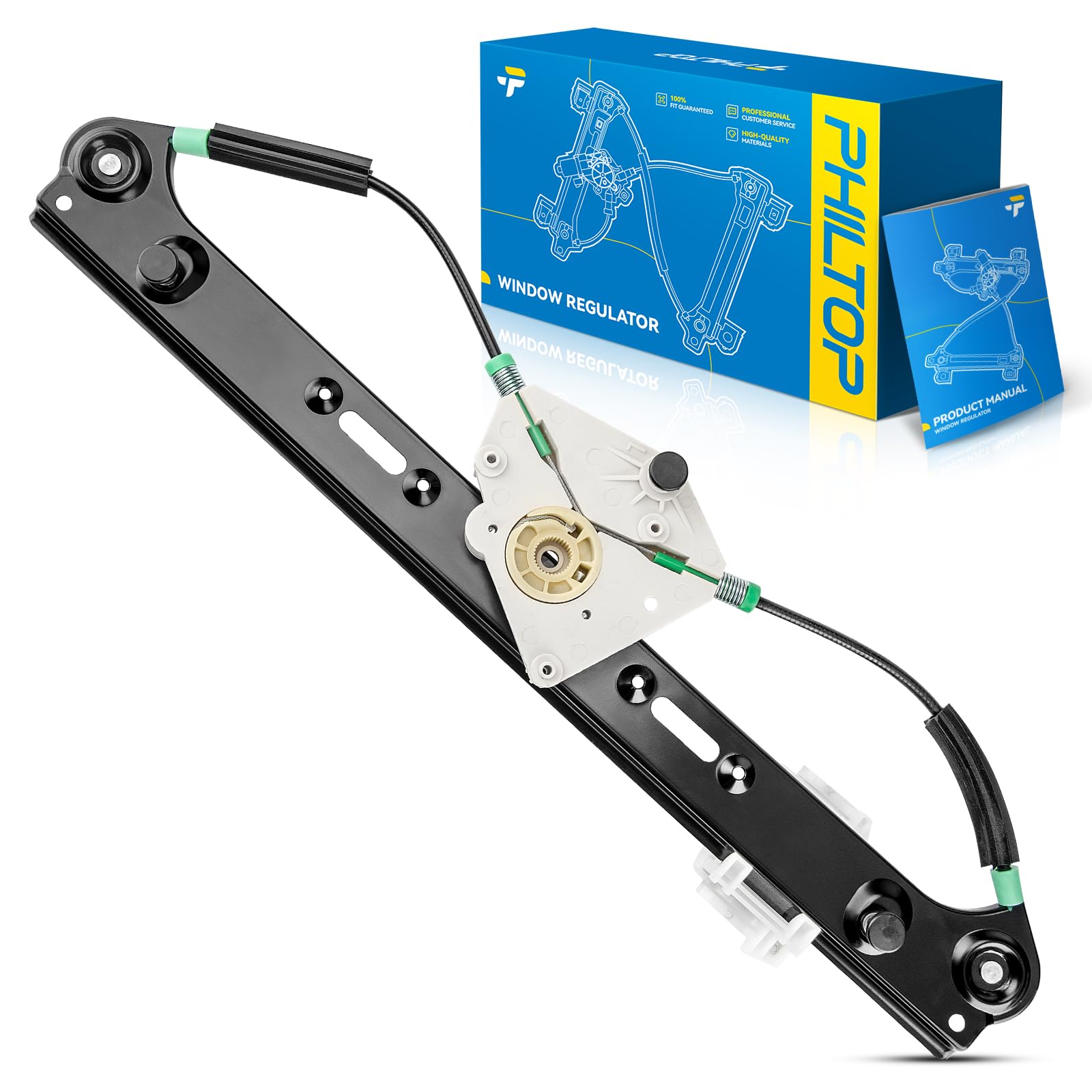 PHILTOP Rear Left Driver Side 749-586 Power Window Regulator without Motor