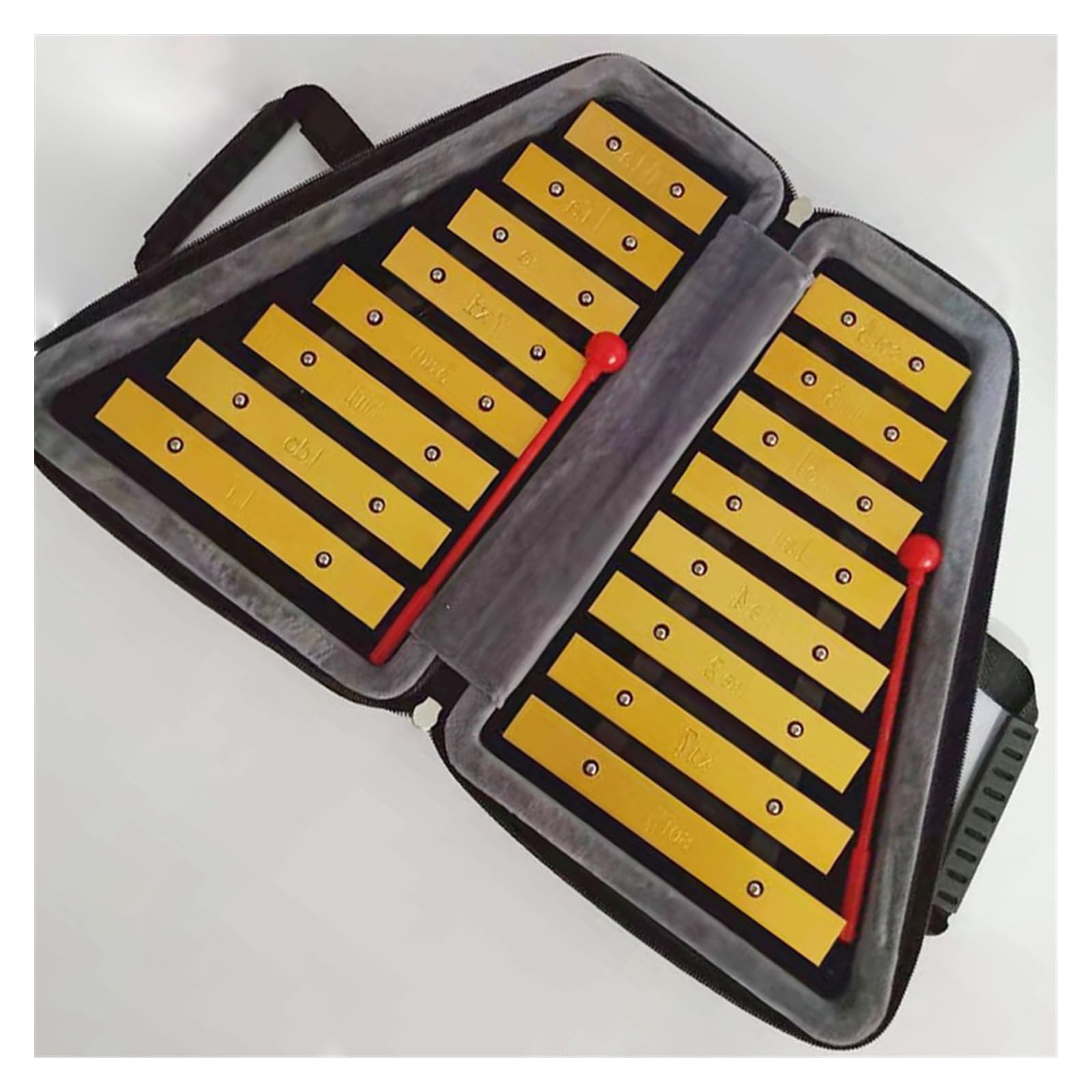 Glockenspiel Instrument à Percussion 16 notes Glockenspiel, plaque en aluminium à Double rangée avec sac