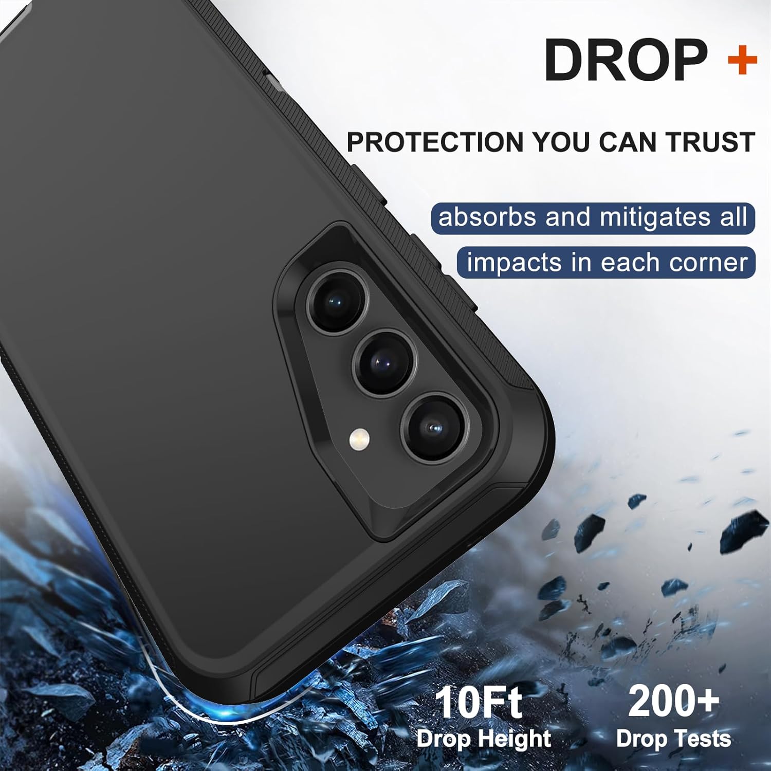 RubCase for Samsung Galaxy S24 Case with Belt Clip Holster, 2X Screen Protector, Heavy Duty Military Grade Full Body Shockproof Dust-Proof Rugged Protective Cover for Samsung S24 5G (Black) - Image 4