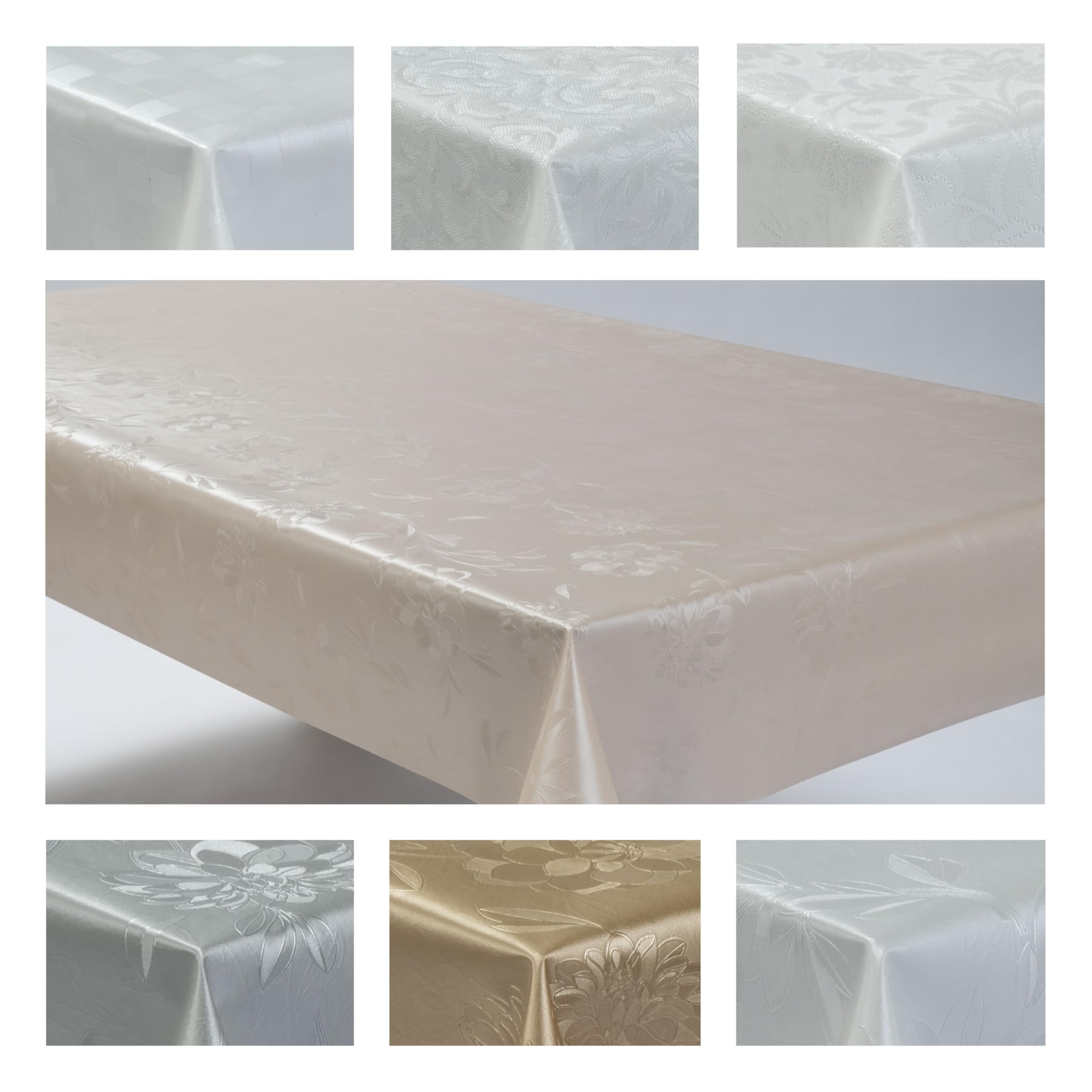 laro Wachstuchtischdecke Floral Classic Eckig PVC - Abwischbare Tischdecke als Meterware, Wasserabweisende Tischdecke für Küche, Balkon & Garten