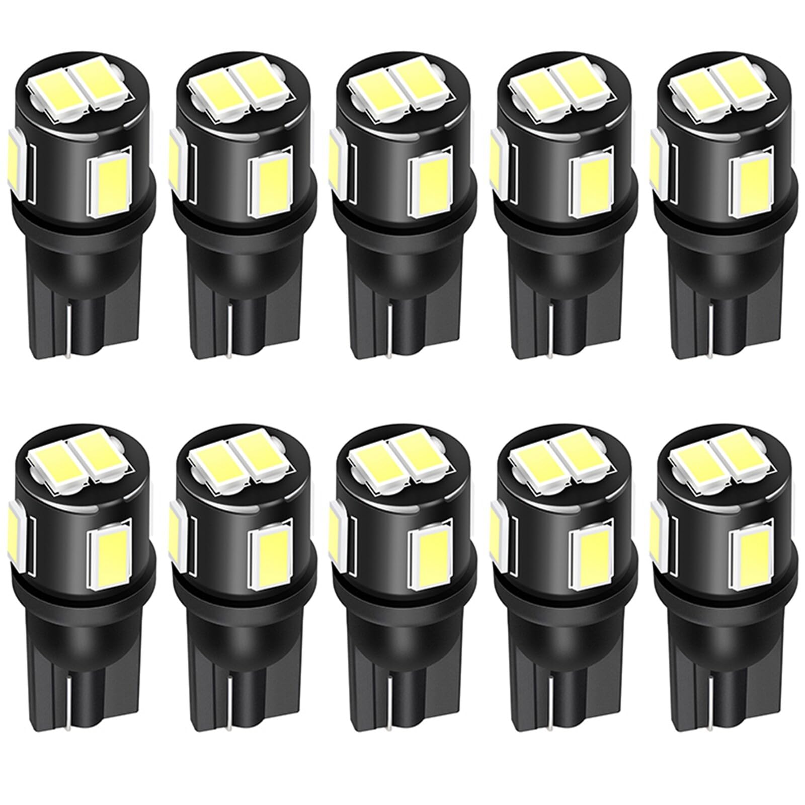 ECCPP 10x Instrument Cluster Dash Panel Lights T10-6-5730-SMD-Ultra White W5W 147 152 158 159 161 168 184 192 193 259 280 285 447 464 501 555 558 585 655 656 657 1250 1251 1252 2450 2652 2921 2825 PC