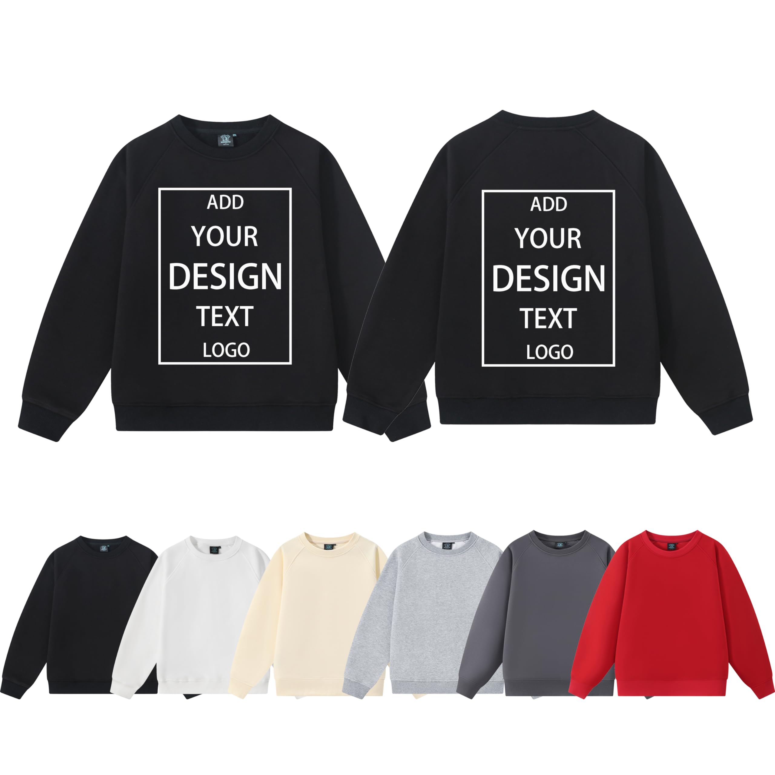 Yacheng Felpe Personalizzata, Unisex, Personalizza Felpe Maglione, Aggiungi La Tua Immagine, Testo, Logo sul Davanti E sul Retro