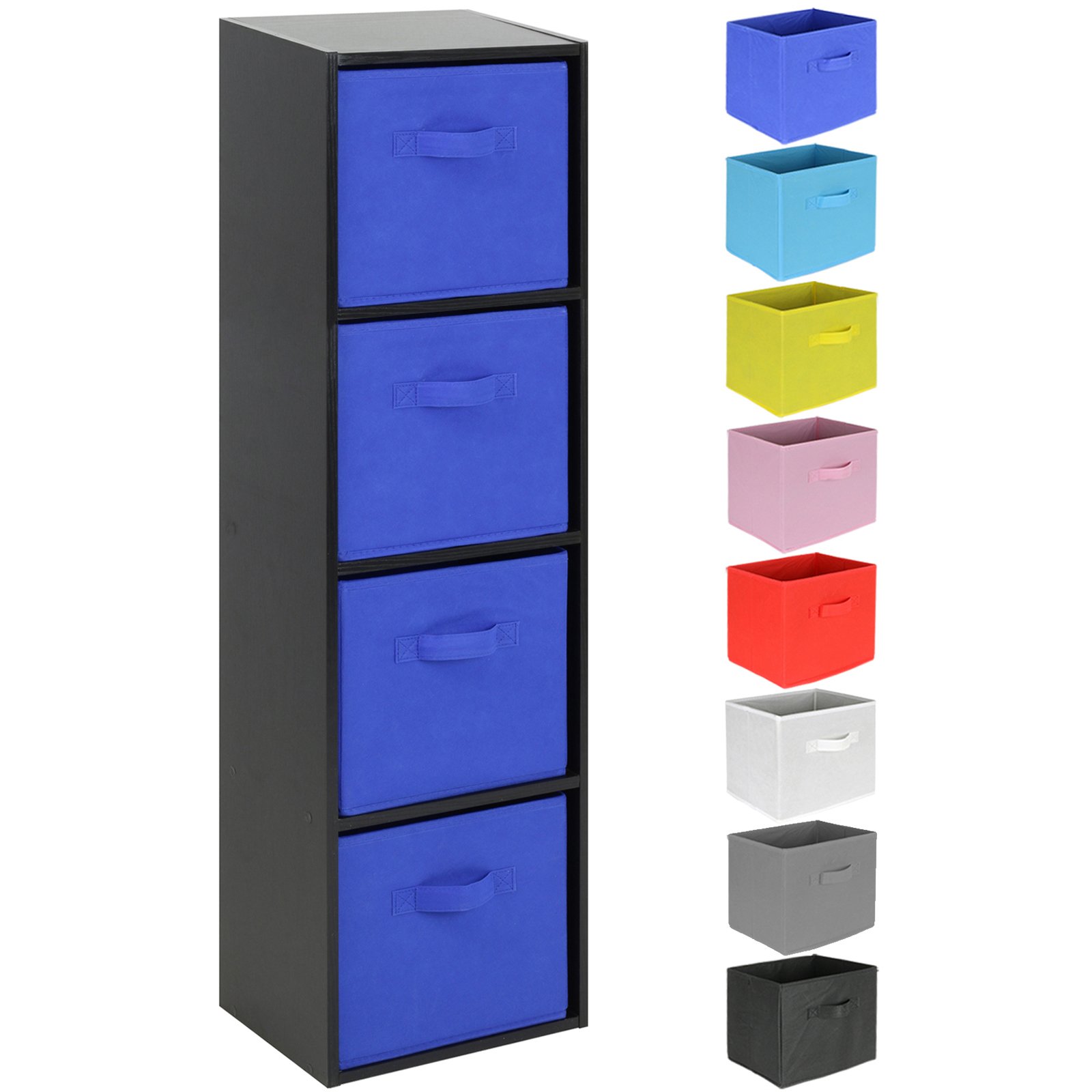 Hartleys 4 Tier Black Cube Unit - Choice of Storage Boxes โ image 1