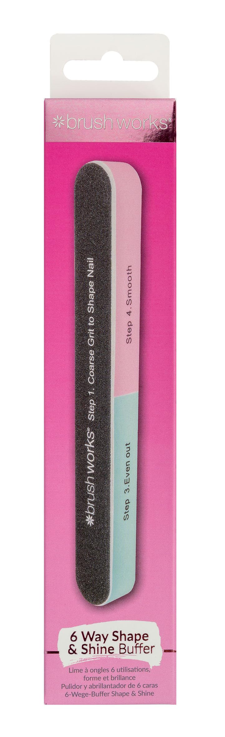 Brushworks Unisex 6 Sided Nail File - Shape & Shine