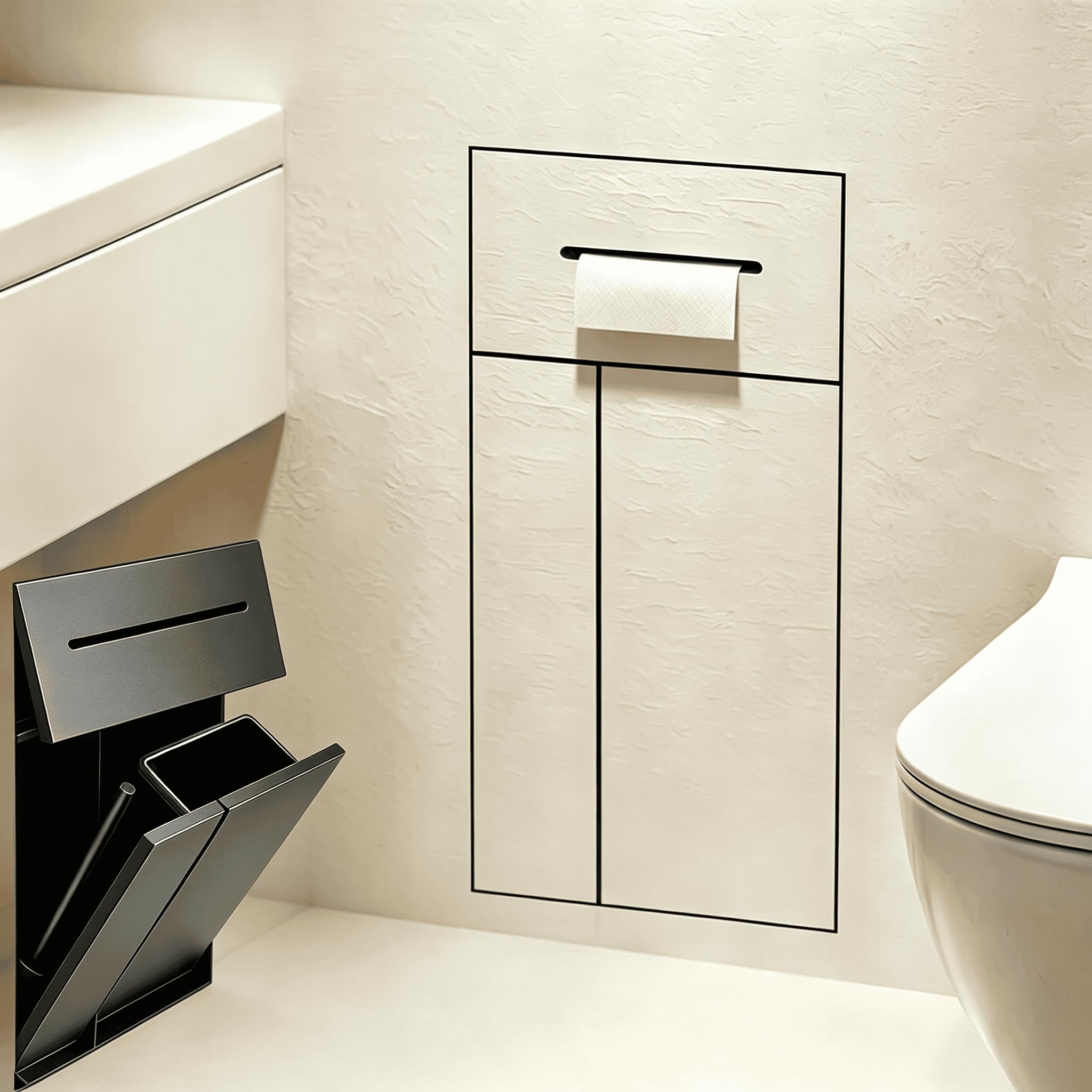 Einbau-Toilettenpapierhalter,In-Wall-Badezimmer aus Edelstahl 304 Kabinett