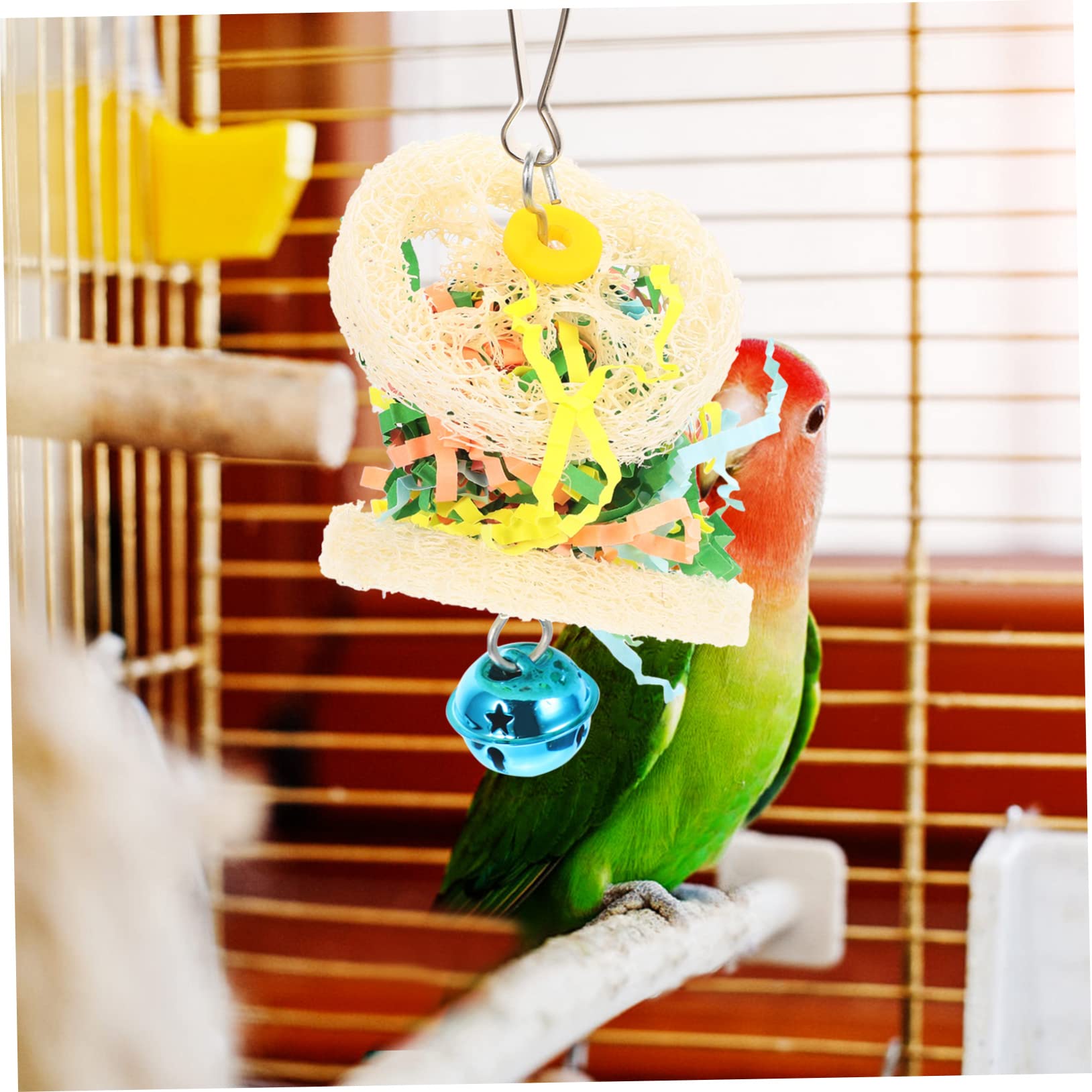YARNOW 2 Set Giocattolo Da Masticare Per Pappagalli Trituratore Di Uccelli Giochi Per Bambini Giocattoli Di Legno Gabbia Per Pappagalli Pappagallo Gabbia Per Uccelli Plastica