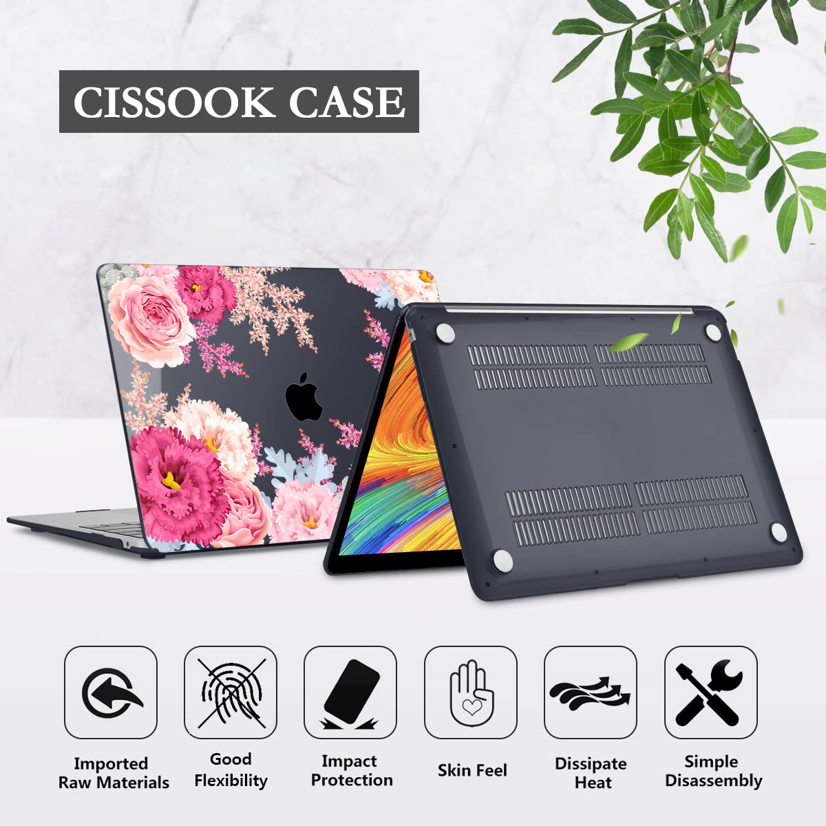 Amazon.co.jp: CISSOOK MacBook Air 13 インチ ケース ゴージャスな花