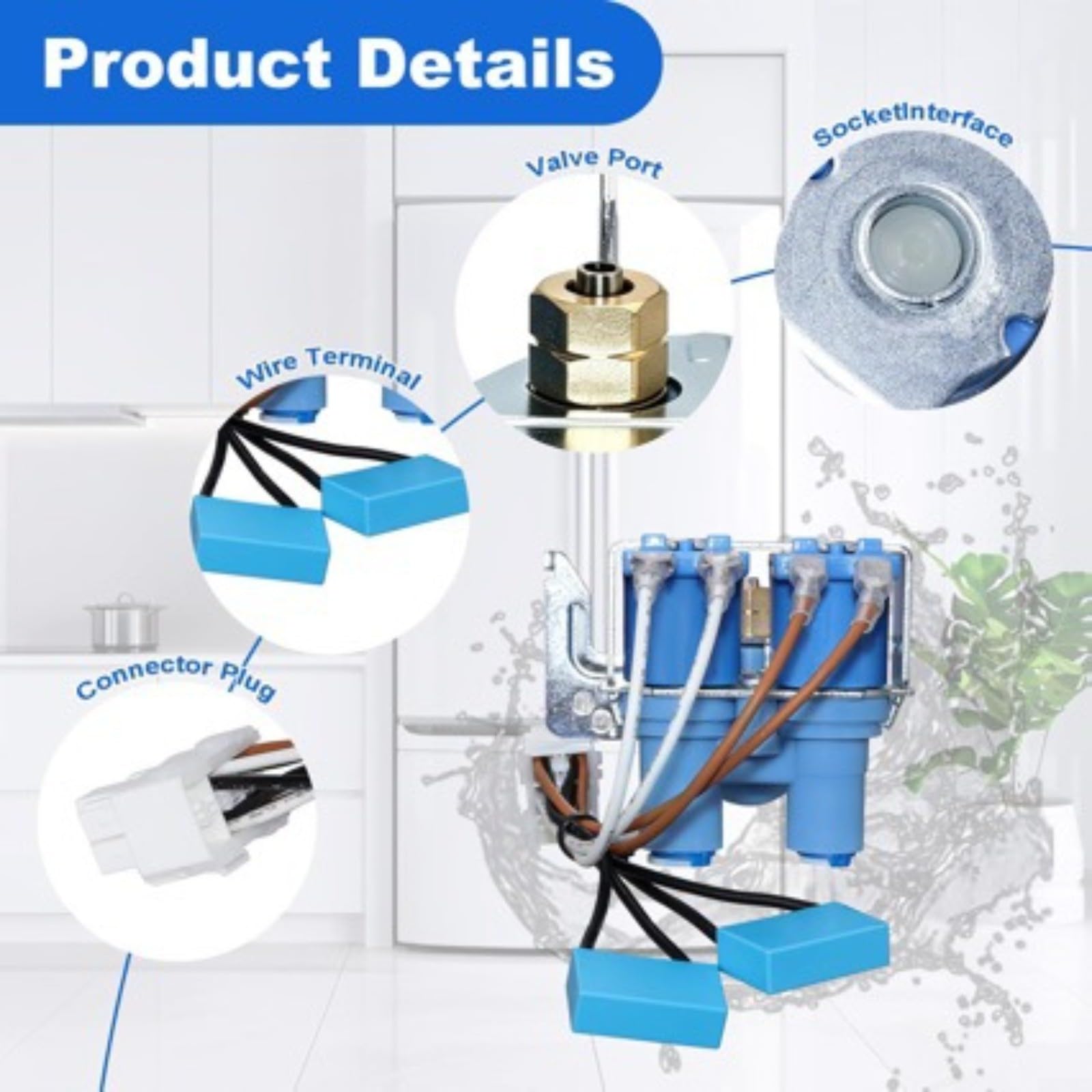 Kühlschrank-Wassereinlassventil, 120 V, für Samsung DA62–02360B, ABS-Metall-Ersatzteil mit einfacher Installation
