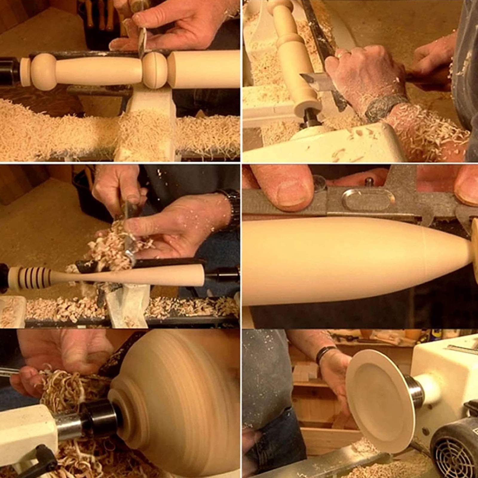 Juego de cinceles de madera de 5 piezas para cinceles giratorios, caja de madera, herramientas de torneado de madera, juego de cinceles giratorios para almacenamiento para profesionales o af