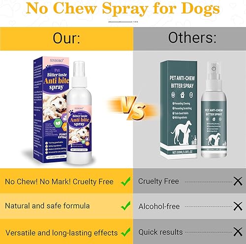Miniatura 6 de Spray sin masticar para perros, spray de manzana amarga para perros para dejar de masticar, corrector de entrenamiento disuasorio para interiores y