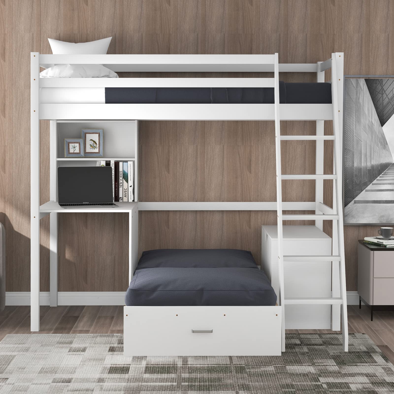 Buy Lazyspace High Sleeper Bed,3FT Bunk Bed for kids, Loft Bed Frame