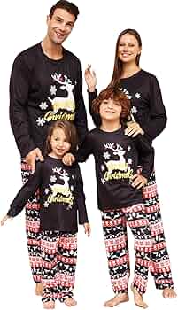 DOUUCO Noël Pyjama De Famille Assortissant, Couple Ensembles De F 836375