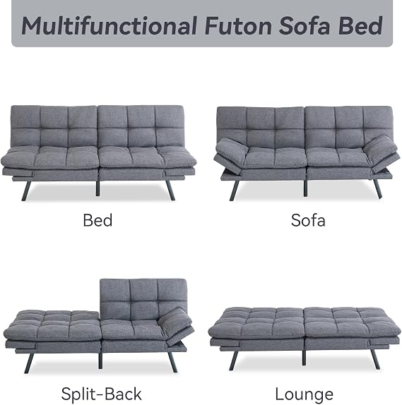 Hcore futon Sofa Bed Sofabed, Grey