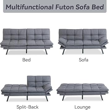 Hcore futon Sofa Bed Sofabed, Grey